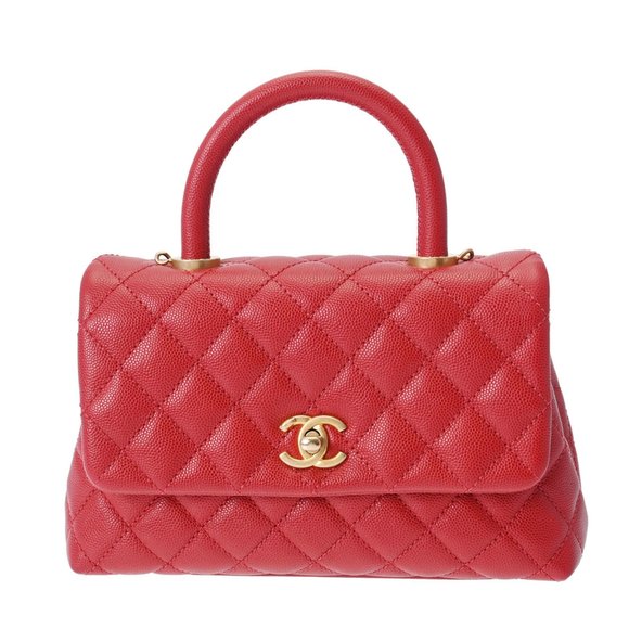 CHANEL Handbags - CHANEL Matelasse XS Red A92990 Women's Caviar Skin Bag